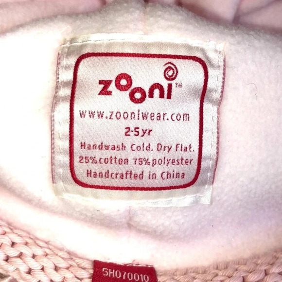 ZOONI EUC GIRLS PINK HAT WINTER FALL TRAVEL FLORAL FLOWER SKI SIZE 2 5 YEARS - Picture 8 of 8